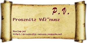 Prosznitz Vénusz névjegykártya